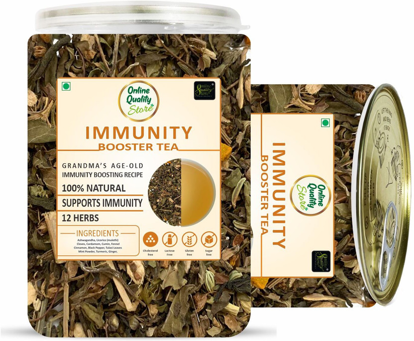Online Quality Store Immunity Booster Tea | Blended with 12 Herbs | Herbal Tea Plastic Bottle(100 g)