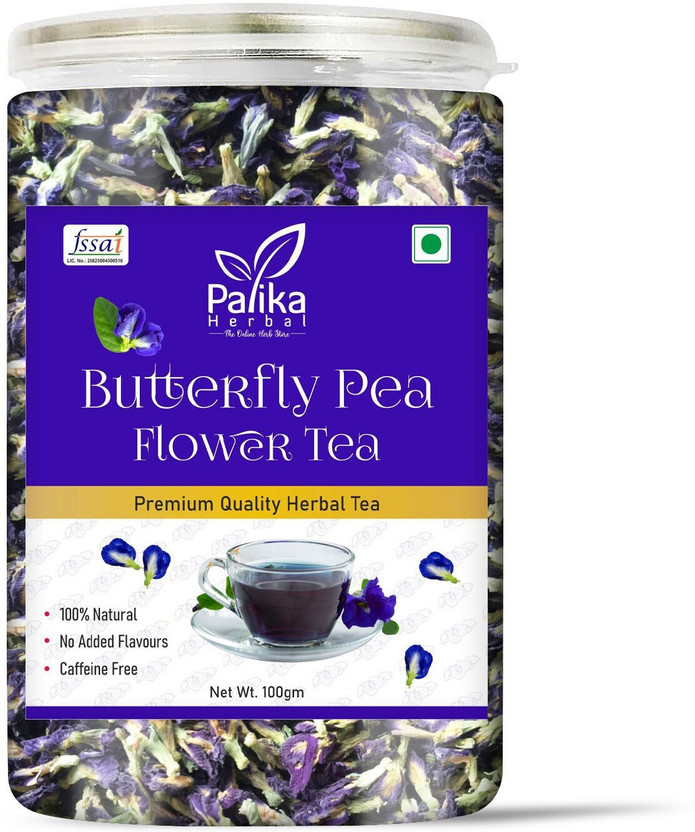Palika Palika Herbal Butterfly Pea Flower Tea | Aparajita,Shankhpushp, Caffeine Free, Detox & Non-GMO Herbal Tea Plastic Bottle(100 g) - Flipkart Deal