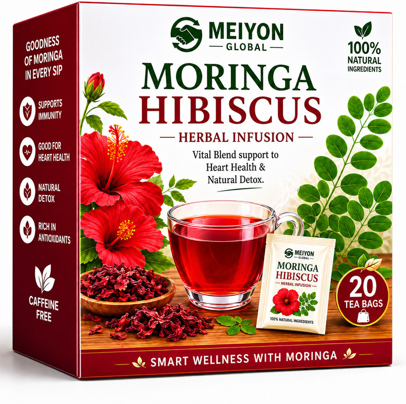 Meiyon Meiyon Moringa Hibiscus Infusion Tea Bag ,Caffeine & Staple Free, moringa leaves Hibiscus Herbal Tea Bags Box(40 g) - Flipkart Deal