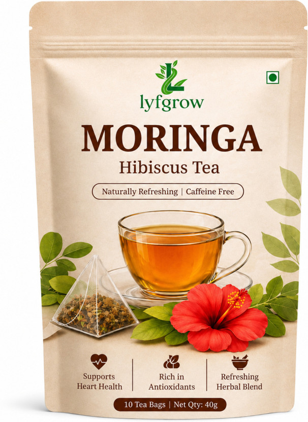 lyfgrow lyfgrow Moringa Hibiscus Tea|Pure & Natural Detox & Immunity Booster Hibiscus Herbal Infusion Tea Pouch(10 Bags) - Flipkart Deal