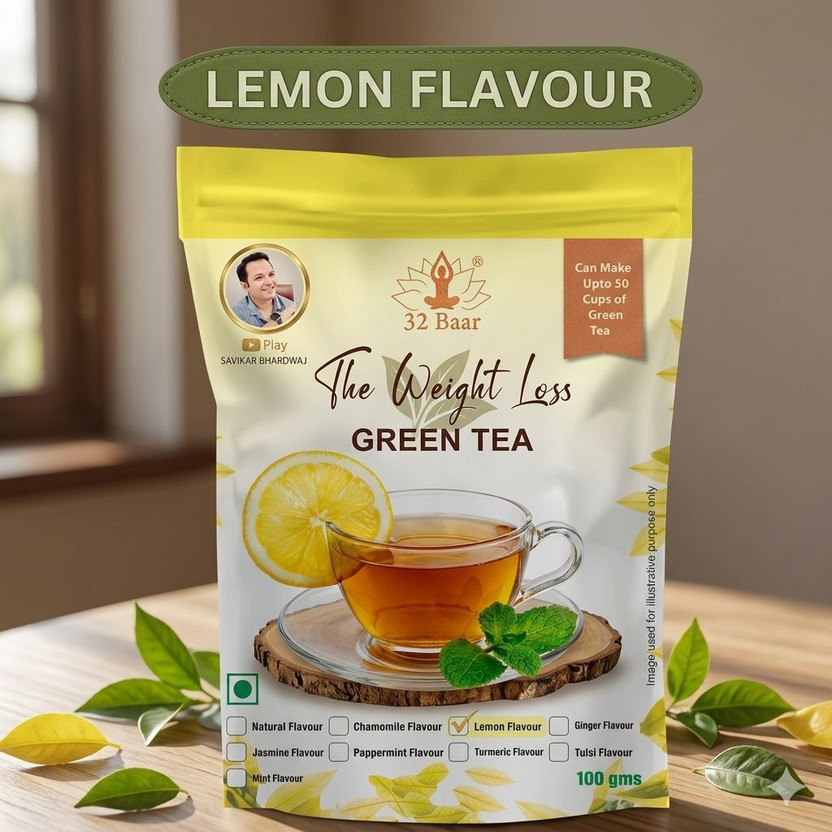 32 Baar Lemon Lemon Green Tea Pouch(100 g)