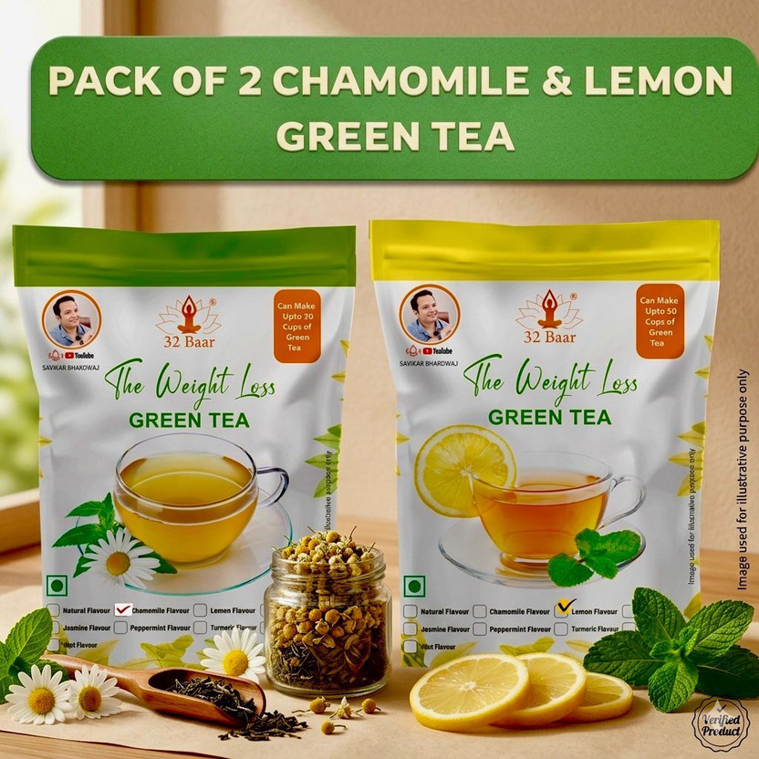 32 Baar LEMON & CHAMOMILE Chamomile Green Tea Pouch(2 x 100 g)