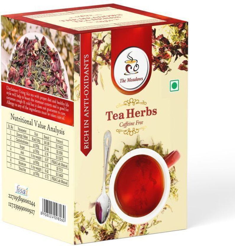 The The Meadows Sea buckthorn Nettle Hibiscus and other Herbs | Refreshing Sweet and Lemony | Hibiscus Herbal Infusion Tea Box(100 g) - Flipkart Deal