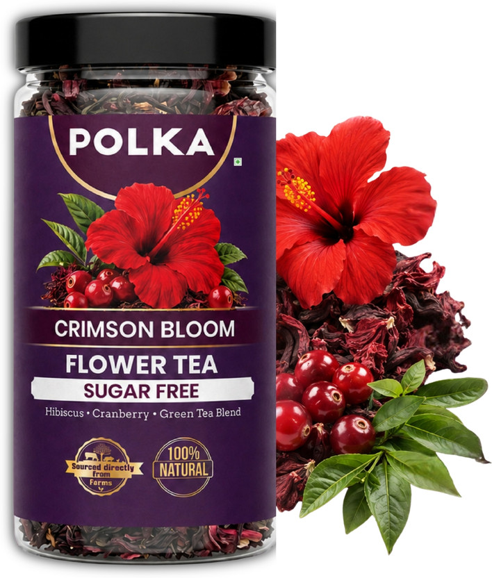 Polka Crimson Bloom Skin Glow Tea Ayurvedic Herbal Blend Caffeine Free Herbal Slim Assorted Herbal Infusion Tea Plastic Bottle(30 g)