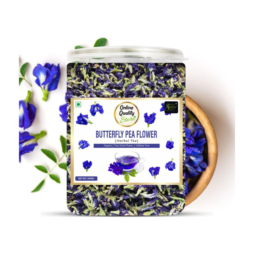 Online Quality Store Organic Butterfly Pea Flower Tea | Blue Pea Tea |Clitoria ternatea| Herbal Tea Plastic Bottle(50 g)