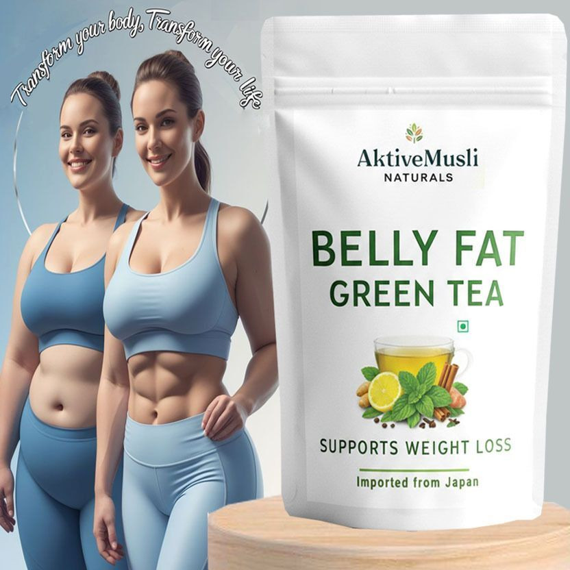 Aktivemusli Slim Tea for Reducing Weight Loss,Fat Burns Belly Fat Lemon Green Tea Pouch(50 g)