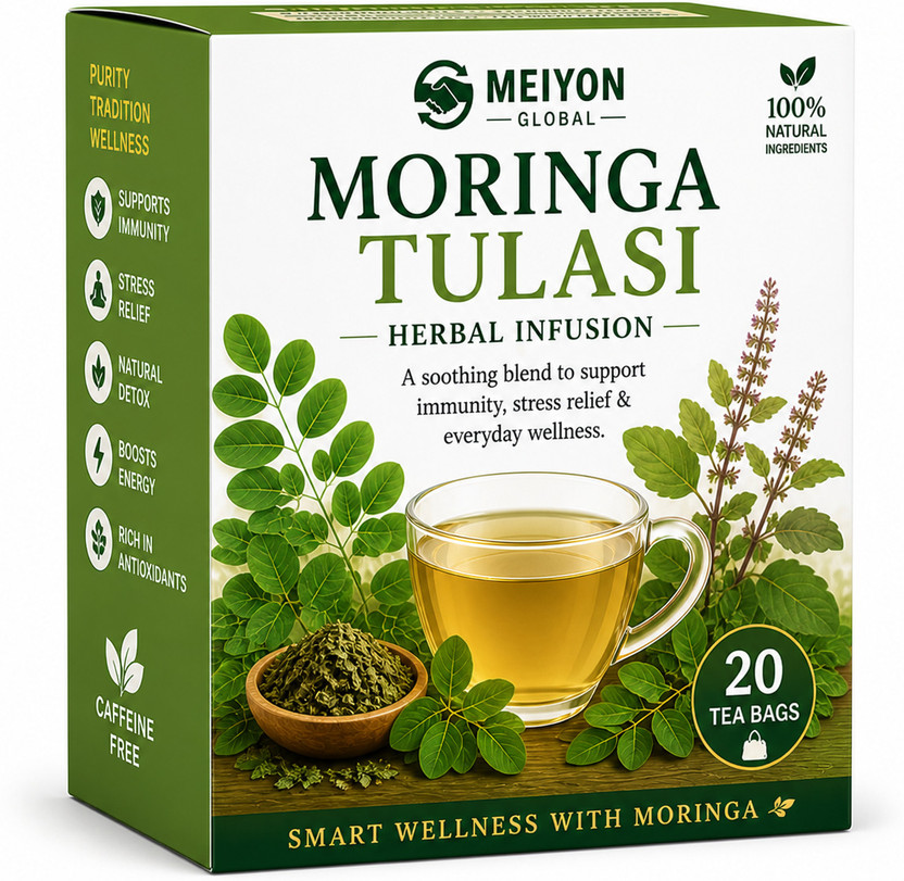 Meiyon Meiyon Moringa Tulasi Infusion Tea Bag ,Caffeine & Staple Free, moringa ,Tulasi leaves Tulsi Herbal Tea Bags Box(20 x 2 g) - Flipkart Deal