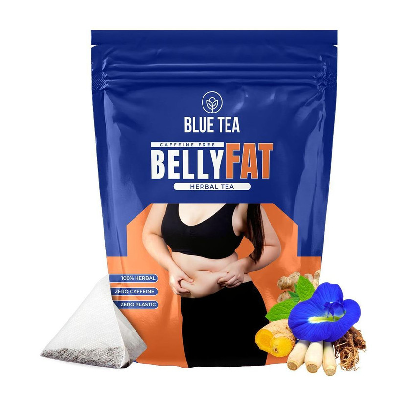 BLUE BLUE TEA Belly Fat Tea | Fat Loss, Manage Weight, Flatter Tummy, Slim Belly Caffeine Free Ginger Herbal Tea Bags Pouch(30 Bags) - Flipkart Deal