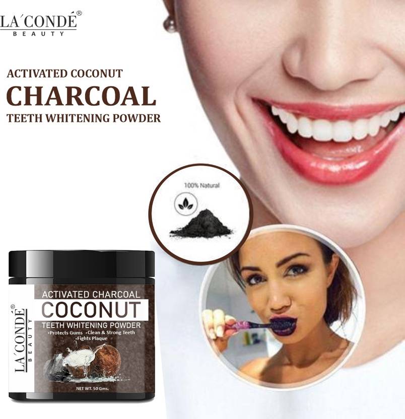 La'Conde Coconut Activated Charcoal Powder Teeth Whitening Fresh