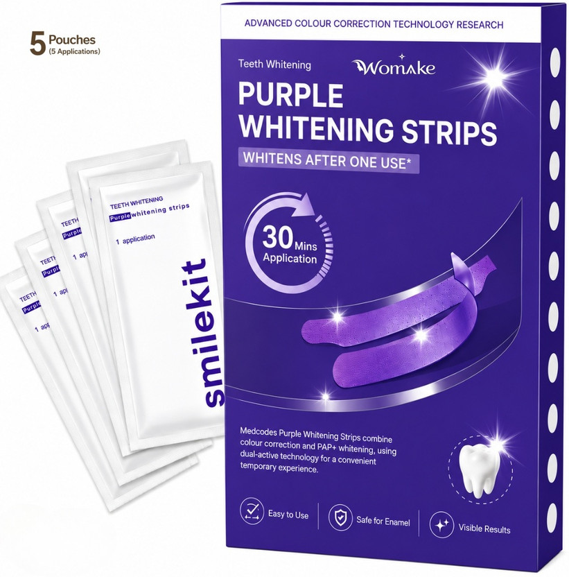 Womake V34 Purple Teeth Whitening Strips Complete Whitening for Adults Teeth Whitening Kit
