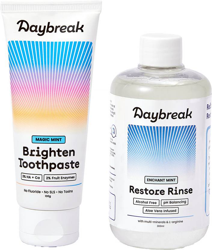 Daybreak Teeth Whitening Toothpaste Alcohol Free Mouthwash combo