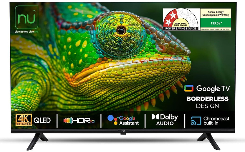 NU 43 cm (109.2 inch) QLED Ultra HD (4K) Smart Google TV with Mount(LED43QUGNX)