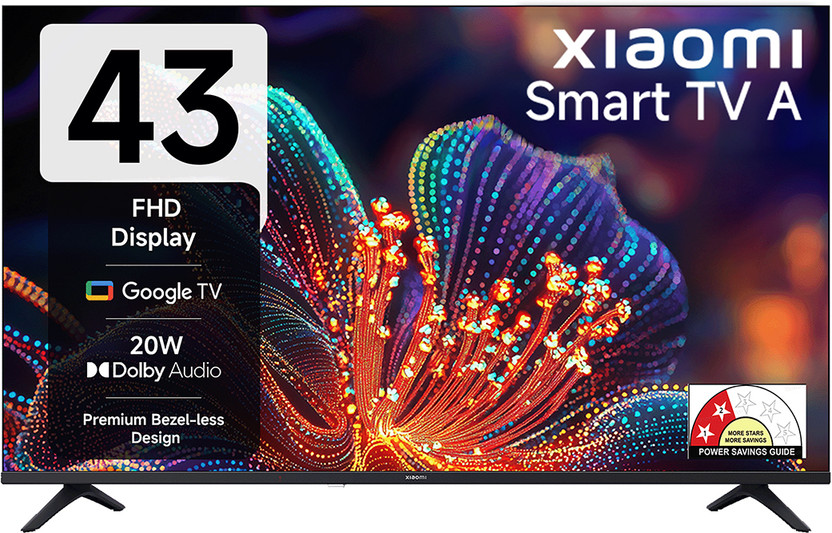 XIAOMI A Series 108 cm (43 inch) Full HD LED Smart Google TV with 200+ Free Channels | HDR 10 | Dolby Audio | Premium Metal Bezel-less Design | DTS X | DTS Virtual: X | Mi TV(L43MB-AFIN)