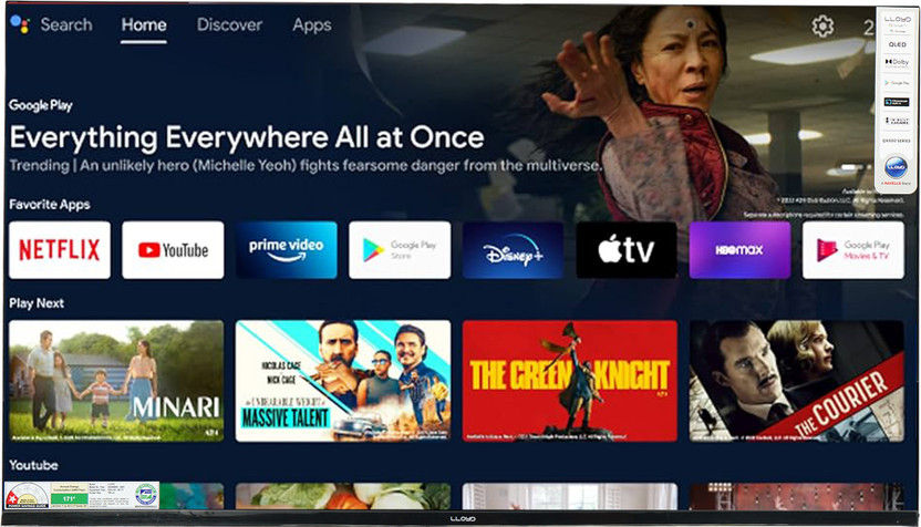 Lloyd 109 cm (43 inch) QLED Ultra HD (4K) Smart Google TV with Dolby Vision,Karaoke Version(43QX600G)