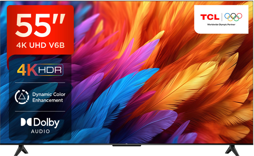 TCL V6B 139 cm (55 inch) Ultra HD (4K) LED Smart Google TV with 24W Dolby Audio and Metallic Bezel-Less(55V6B)