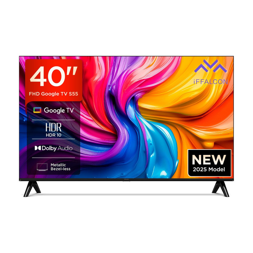 iFFALCON S55 100 cm (40 inch) Full HD LED Smart Google TV with HDR 10 | 20W Dolby Audio | Multi Viewing Mode | Google Assistant | Slim Design(40S55)