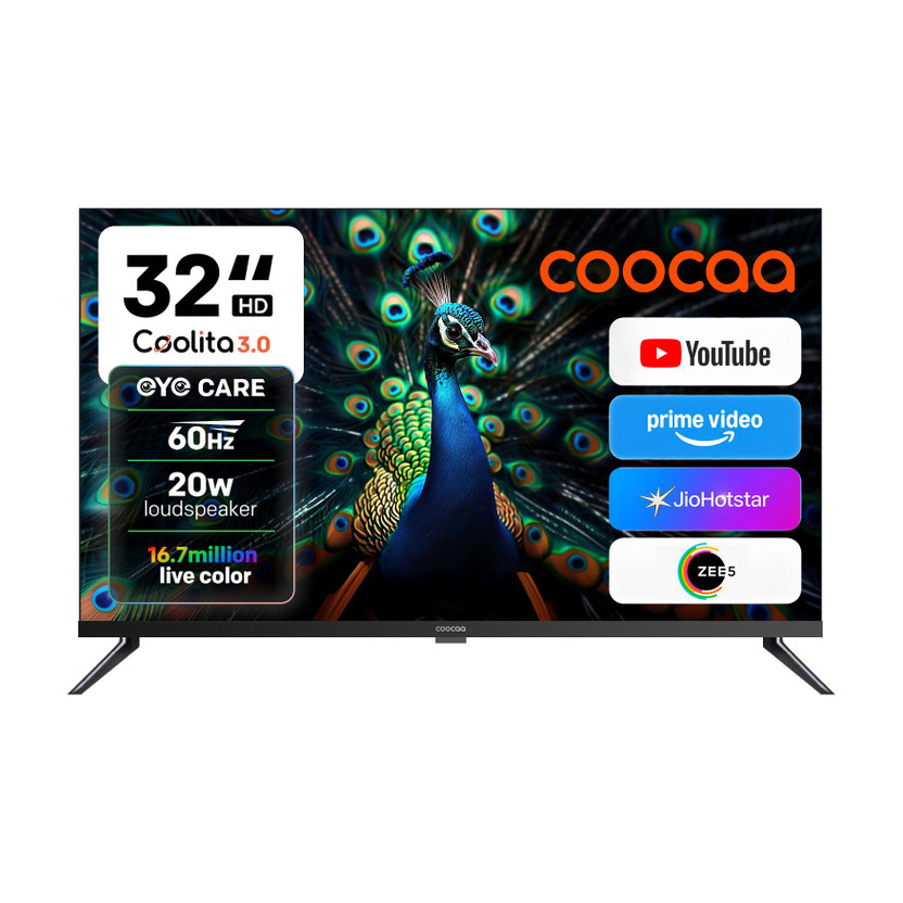 Coocaa S4U Pro 80 cm (32 inch) HD Ready LED Smart Coolita TV 2026 Edition with 20W Speakers Eye Care Narrow Bezel Design 300+ Live Channels(32S4U Pro)