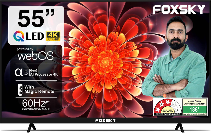 Foxsky 139 cm (55 inch) QLED Ultra HD (4K) Smart Google TV with HDR10(55FS-GOOGLE LED TV)