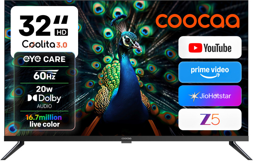 Coocaa S4U Pro 80 cm (32 inch) HD Ready LED Smart Coolita TV with Dolby Audio | 20W Speaker Output | Narrow Frame Design | Eye Care Technology | 300+ Live Channels(32S4U Pro)