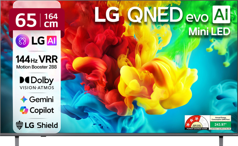 LG AI QNED evo 82 164 cm (65 inch) Ultra HD (4K) Mini LED Smart WebOS TV 2026 Edition with Dynamic QNED Color Pro, Mini LED with Precision HDR Master Pro, 8 AI Processor 4K Gen3, Dolby Vision & Dolby Atmos, AI Picture Pro & AI Sound Pro, AI Magic Remote, Multi AI (Google Gemini & MS Copilot), 144hz 