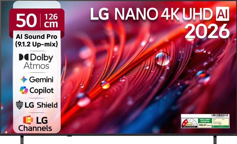 Lg 126 Cm 50 Inch Ultra Hd 4k Led Smart Webos Tv 2026 Edition Nano Detail Enhancer, Hdr10 Pro, 4k Super Upscaling Alpha7 Ai Processor 4k Gen9, Dolby A