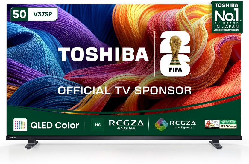 TOSHIBA V37SP 126 cm (50 inch) QLED Full HD Smart VIDAA TV with QLED Color , REGZA Engine , REGZA Intelligence+ , Game Mode , REGZA Power Audio , Designed in Japan(50V37SP)
