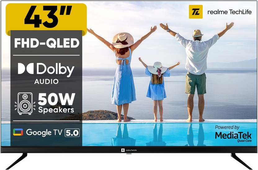 realme TechLife 109 cm (43 inch) QLED Full HD Smart Google TV(43FHDGQRGHMQ)