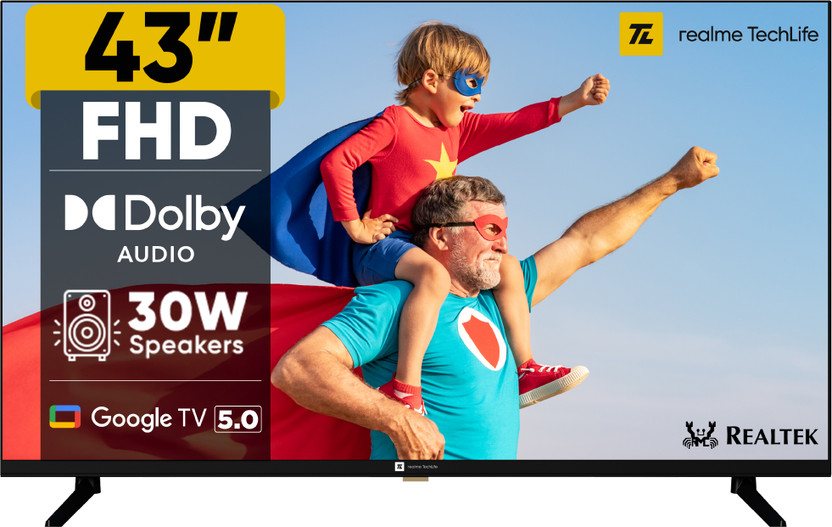 realme TechLife 108 cm (43 inch) Full HD LED Smart Google TV 2026 Edition(43FHDGDRDDRB)