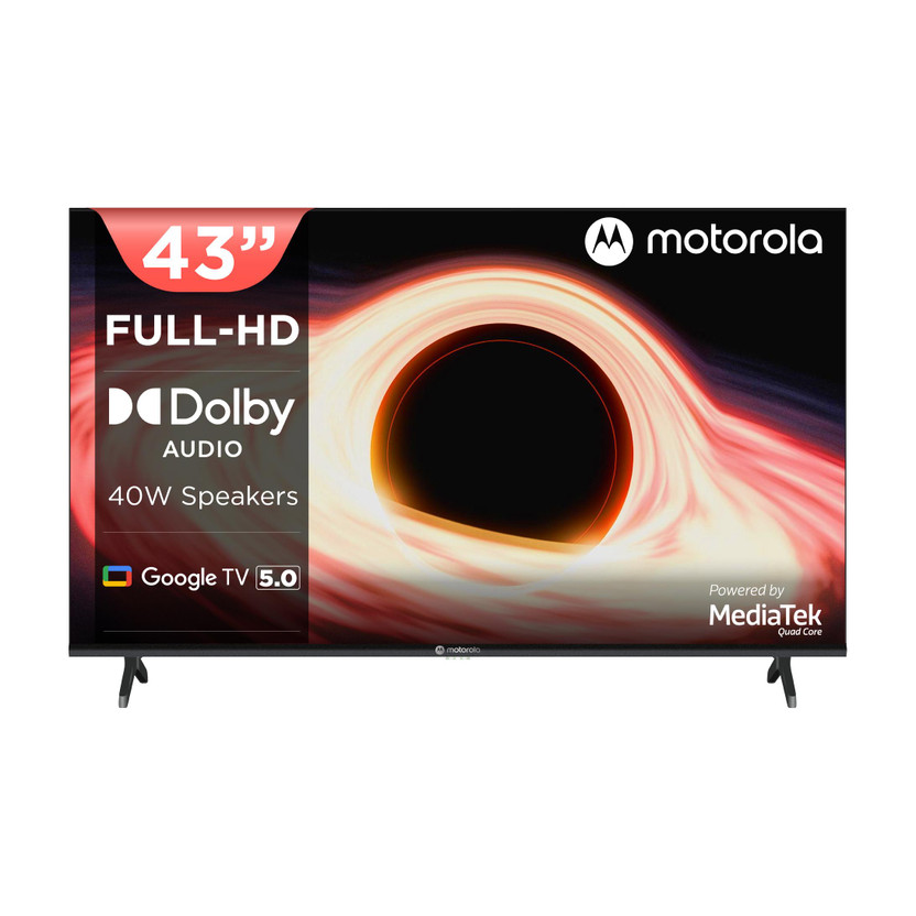 MOTOROLA 109 cm (43 inch) QLED Full HD Smart Google TV with 5.0 OS, 40 W speaker, and Dolby Audio(43FHDGQMVSMQ)