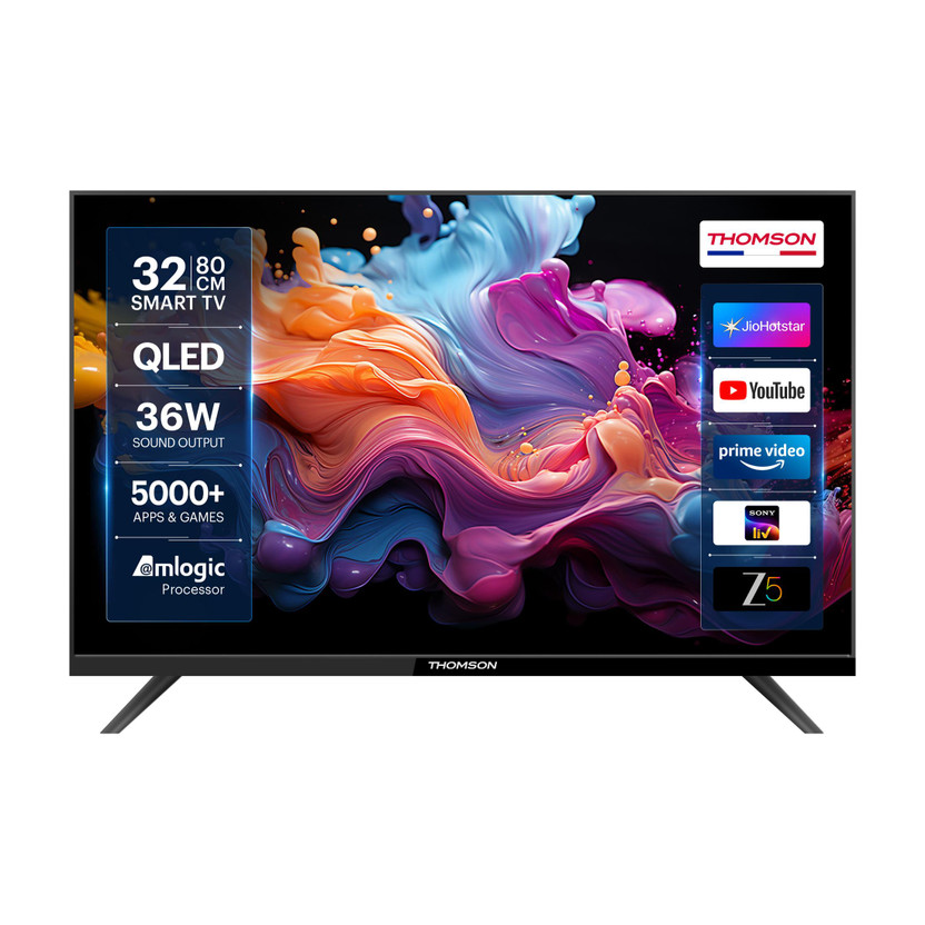 Thomson Alpha QLED 80 cm (32 inch) QLED HD Ready Smart Linux TV with 36W Sound Output | Web Browser | Sports Mode | Bezel - Less Design(32AlphaQ019)