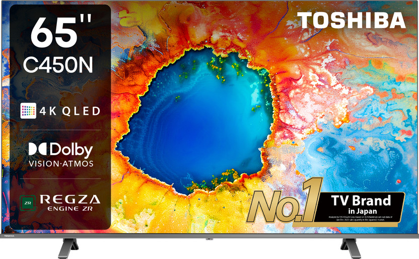 TOSHIBA C450NP 164 cm (65 inch) QLED Ultra HD (4K) Smart VIDAA TV with Dolby Vision Atmos and REGZA Engine ZR(65C450NP)
