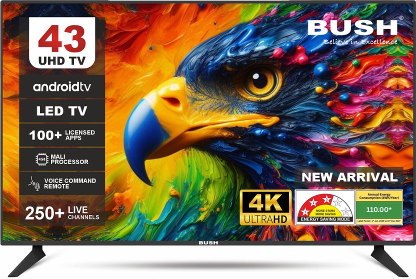 Bush 109 cm (43 inch) Ultra HD (4K) LED Smart Android Based TV(BH43S YPRO/U)