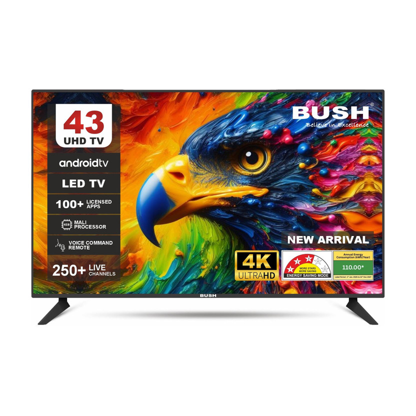 Bush 109 cm (43 inch) Ultra HD (4K) LED Smart Android Based TV(BH43S YPRO/U)