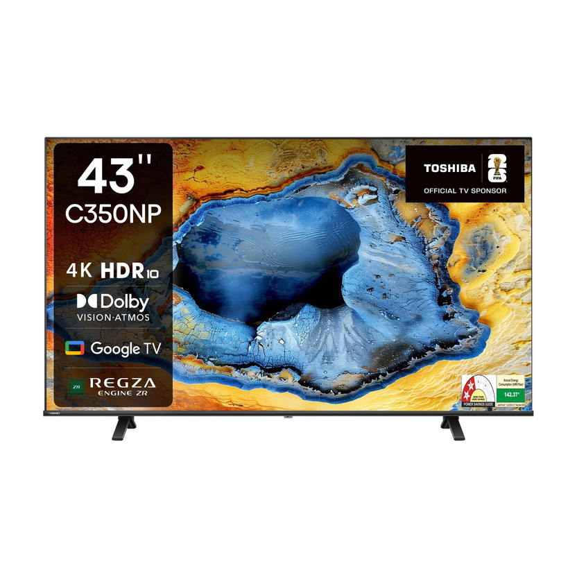 TOSHIBA C350NP 108 cm (43 inch) Ultra HD (4K) LED Smart Google TV with Dolby Vision Atmos and REGZA Engine ZR(43C350NP)