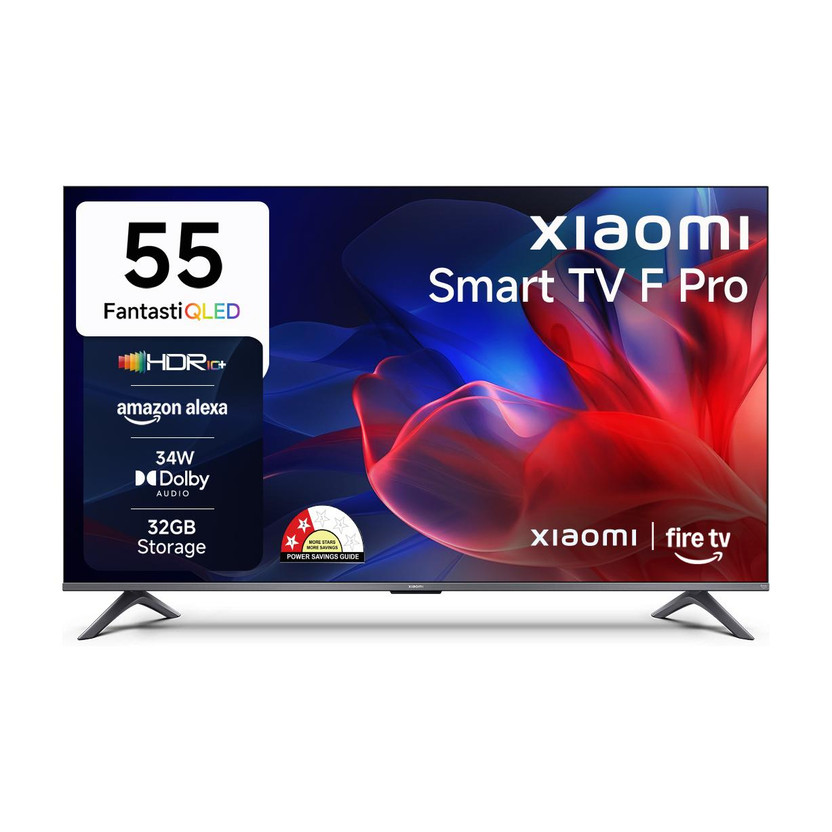 XIAOMI F Pro 138 cm (55 inch) QLED Ultra HD (4K) Smart Fire TV with 34W Box Speakers | Dolby Surround Sound| 32GB Storage | Filmmaker Mode| Alexa | Mi TV(L55MB-FPIN)