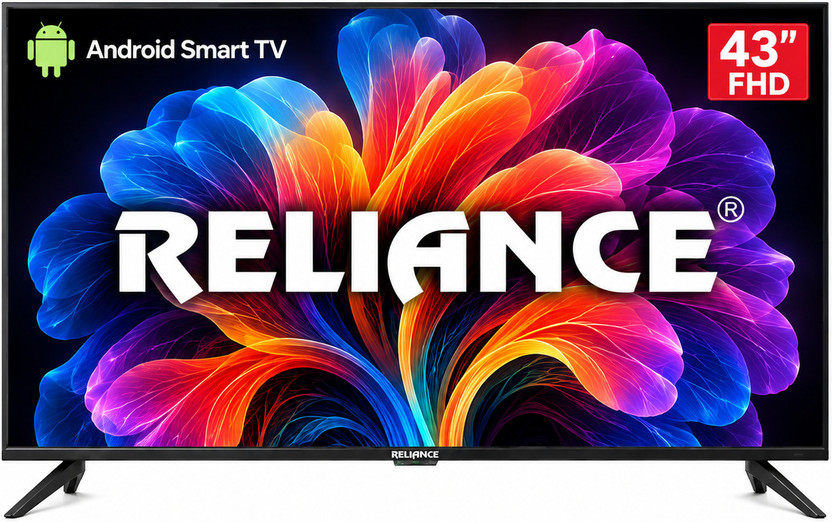 Reliance Reliance 108 cm (43 inch) Full HD LED Smart Android TV 2026 Edition with Full HD 1920×1080 Display | 4 Core CPU | 1GB RAM + 8GB Storage | Wi-Fi 2.4G/5G | Bluetooth | Voice Remote | HDMI & USB | 2 USB ports, 2 HDMI inputs, 2 AV inputs, 1 Audio In and 1 Earphone output(RO43AD2026FHD) - Flipkart Deal