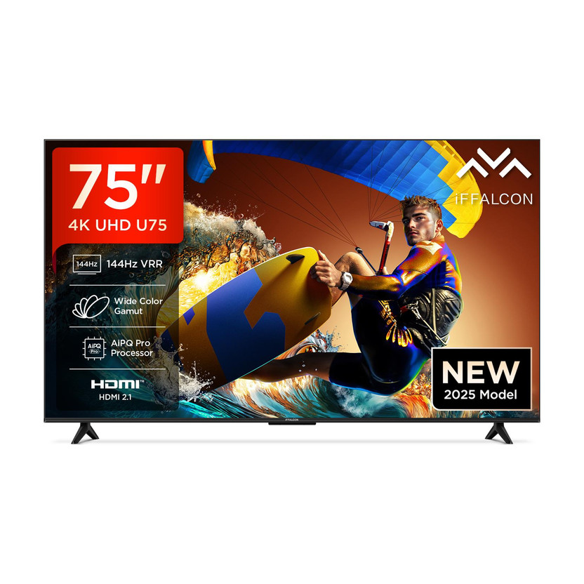 Google iFFALCON U75 189 cm (75 inch) Ultra HD (4K) LED Smart Google TV with 144 Hz VRR | Wide Color Gamut | AiPQ Pro Processor | 30 W Dolby Vision- Atmos | 3 GB RAM | 32 GB ROM(75U75) - Flipkart Deal