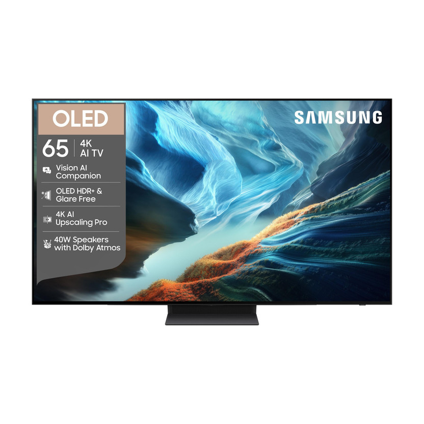 Samsung Vision AI 163 cm (65 inch) OLED Ultra HD (4K) Smart Tizen TV 2026 Edition with 4K AI Upscaling Pro OLED HDR+ NQ4 AI Gen3 Processor Glare Free AI Football Mode Pro Multiple Voice Assistance Remote Control Dolby Atmos Samsung Knox Security 150+ Free Channels(QA65S90HAELXL)