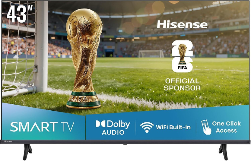 Hisense Hisense 108 cm (43 inch) Full HD LED Smart VIDAA TV 2026 Edition with Dolby Audio | Bezel-Less Design | VIDAA Smart OS | Built-in Wi-Fi | Screen Mirroring(43E4S) - Flipkart Deal