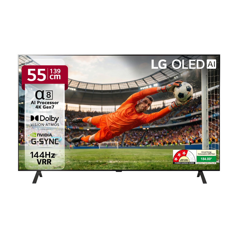 LG AI TV OLED B4 139 cm (55 inch) OLED Ultra HD (4K) Smart WebOS TV with Alpha 8 AI Processor 4K | AI Picture Pro | Dolby Vision | AI Sound Pro (Virtual 9.1.2 Surround) | Dolby Atmos | 120Hz Refresh Rate | Magic Remote | Nvidia G-Sync & AMD Freesync Compatible | Chromecast Built-in(OLED55B46LA)