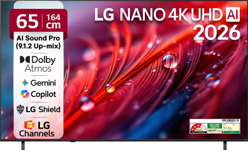 Lg Ai Nu87 164 Cm 65 Inch Ultra Hd 4k Led Smart Webos Tv 2026 Edition Nano Detail Enhancer, Hdr10 Pro, 4k Super Upscaling Alpha7 Ai Processor 4k Gen9,