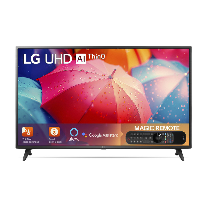 LG LG UQ7550 108 cm (43 inch) Ultra HD (4K) LED Smart WebOS TV with Alpha5 AI Processor Gen5, AI Sound Pro, AI Super Upscaling, 60 Hz Refresh Rate, Game Optimizer, Magic Remote(43UQ7550PSF) - Flipkart Deal