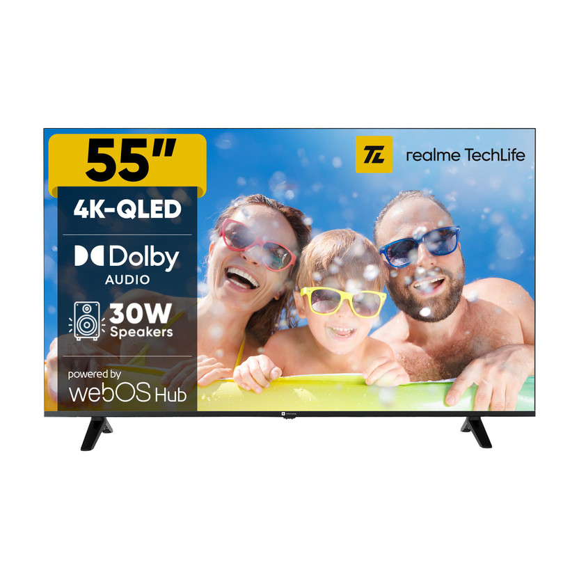 realme TechLife 139 cm (55 inch) QLED Ultra HD (4K) Smart WebOS TV(55UHDWQRALLQ)