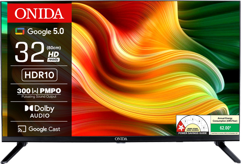 ONIDA 80 cm (32 inch) HD Ready LED Smart Google TV 2025 Edition with Onida Smart 32 inch google tv(32HAG-2)