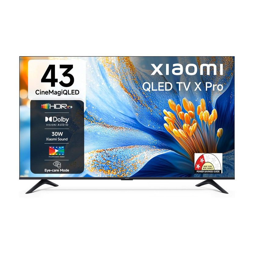 XIAOMI X Pro CineMagiQLED 108 cm (43 inch) QLED Ultra HD (4K) Smart Google TV with Dolby Vision | HDR 10+ | 32 GB Storage | 30W Dolby Audio | Xiaomi Sound | Film-maker Mode| Mi TV(L43MB-APIN)