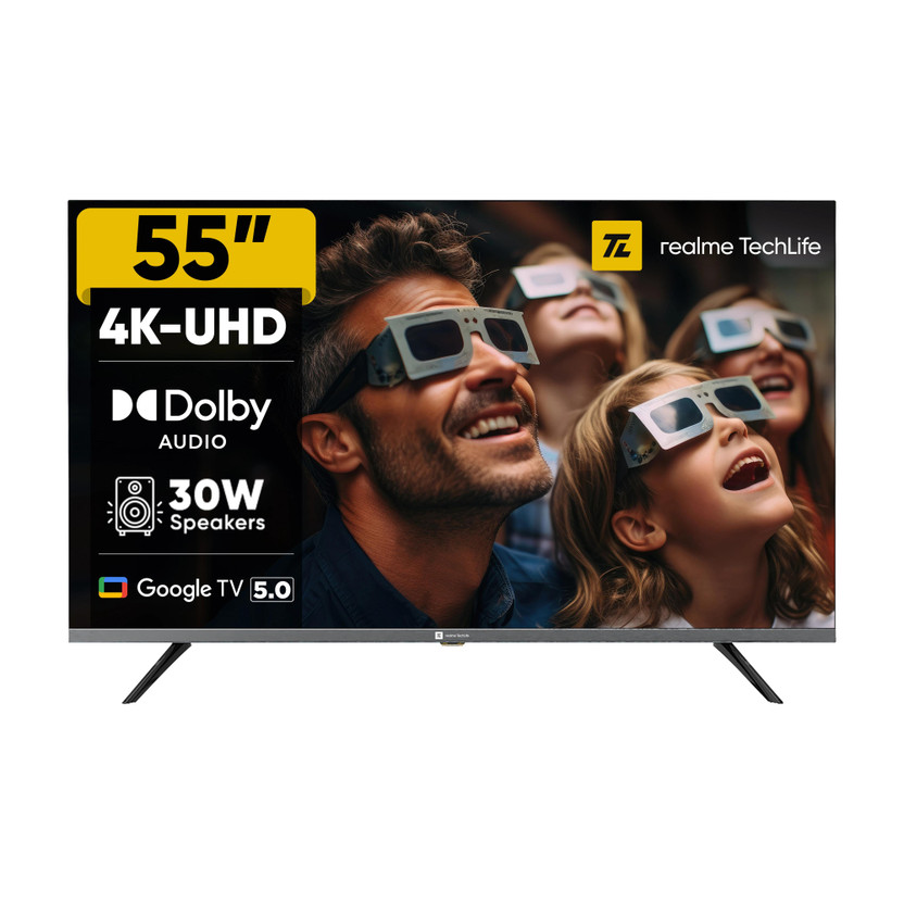 realme TechLife 139 cm (55 inch) Ultra HD (4K) LED Smart Google TV(55UHDGDRDDVB)