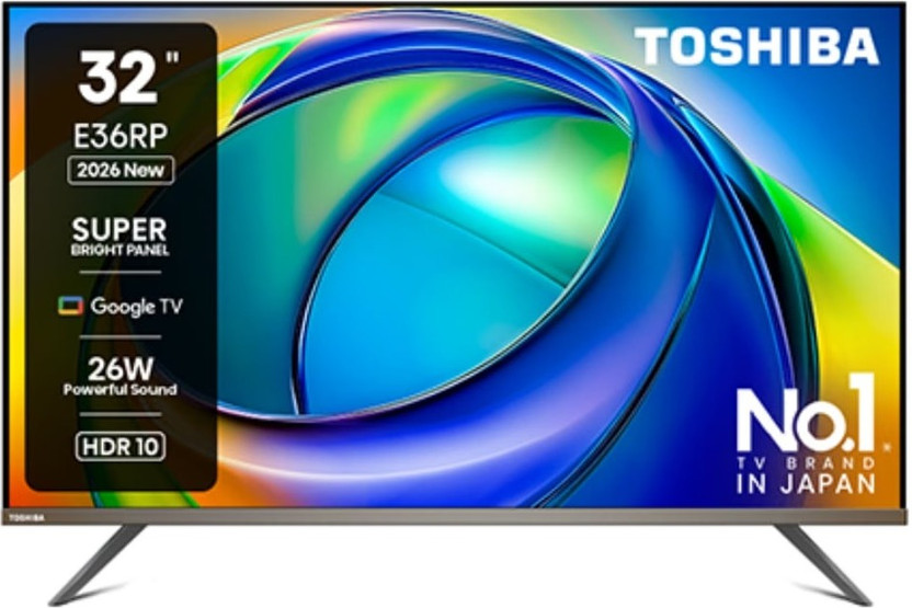 TOSHIBA 80 cm (32 inch) HD Ready LED Smart Android TV 2026 Edition with Dynamic, Cinema, Filmmaker, Game, ECO, Low Blue(32E36RP)