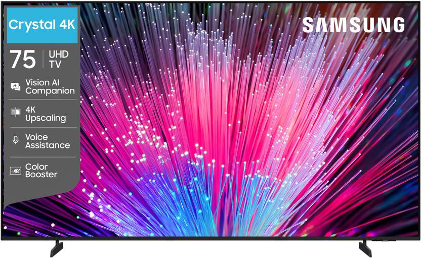Samsung Crystal 4K Vision AI 189 cm (75 inch) Ultra HD (4K) LED Smart Tizen TV 2026 Edition with �4K Upscaling HDR 10+ Football Mode Voice Assistance 
