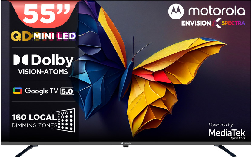 MOTOROLA 140 cm (55 inch) Ultra HD (4K) Mini LED Smart Google TV with Edition with Dolby Vision & Dolby Atmos(55UHDGMMWKRQ)