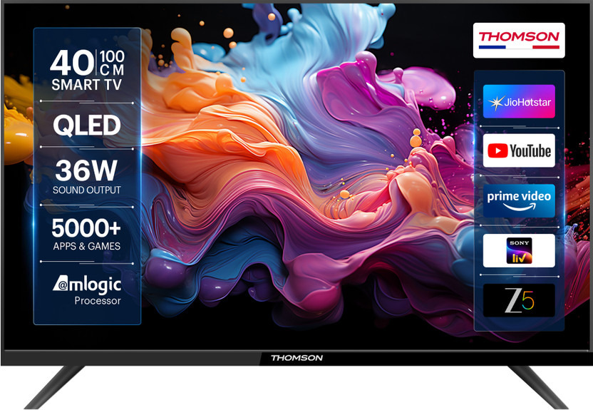 Thomson Alpha QLED 100 cm (40 inch) QLED Full HD Smart Linux TV with 36W Sound Output |Web Browser | Sports Mode | Bezel - Less Design(40AlphaQ060)